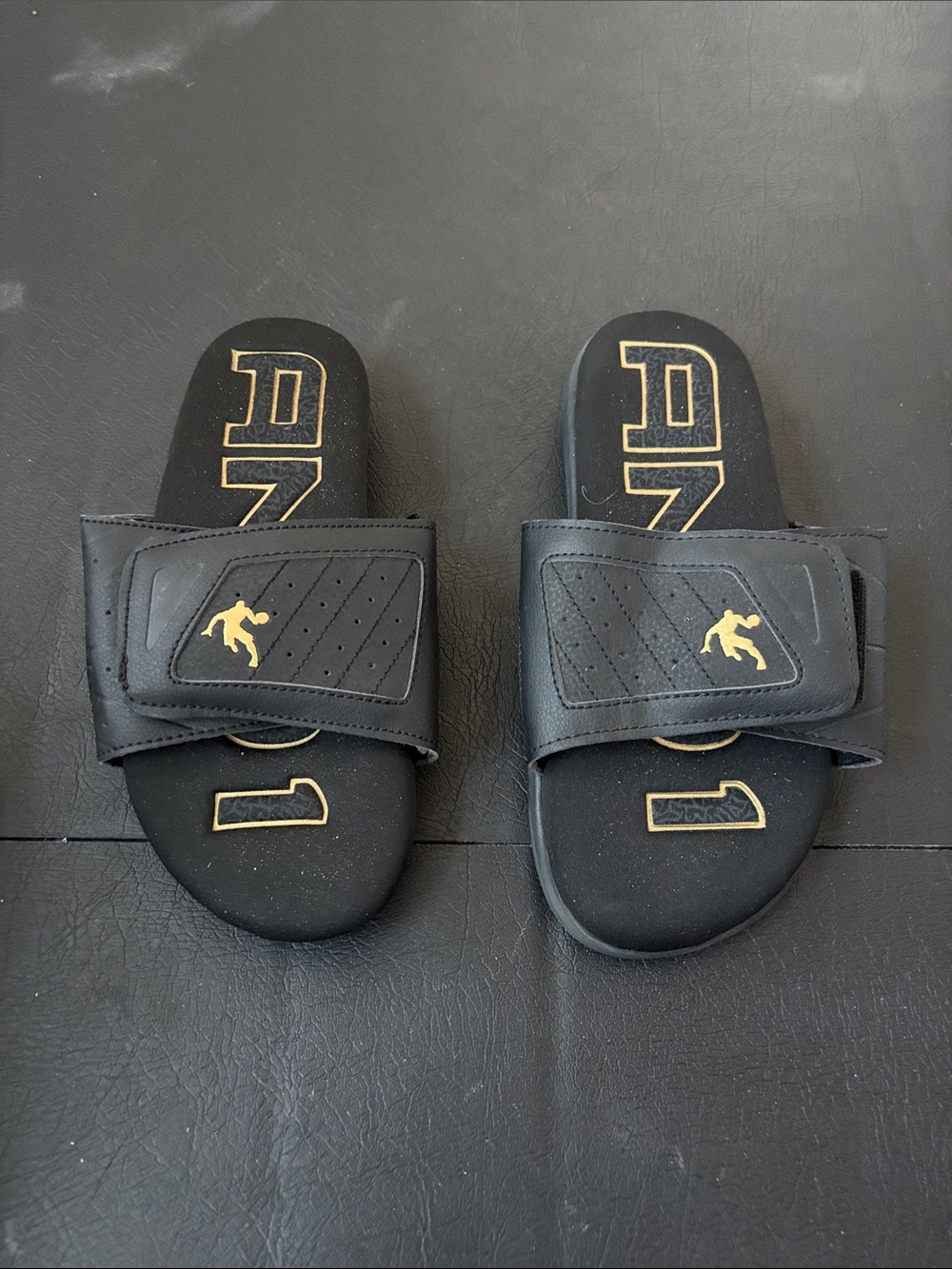 And1 Black and Gold Slide Sandals